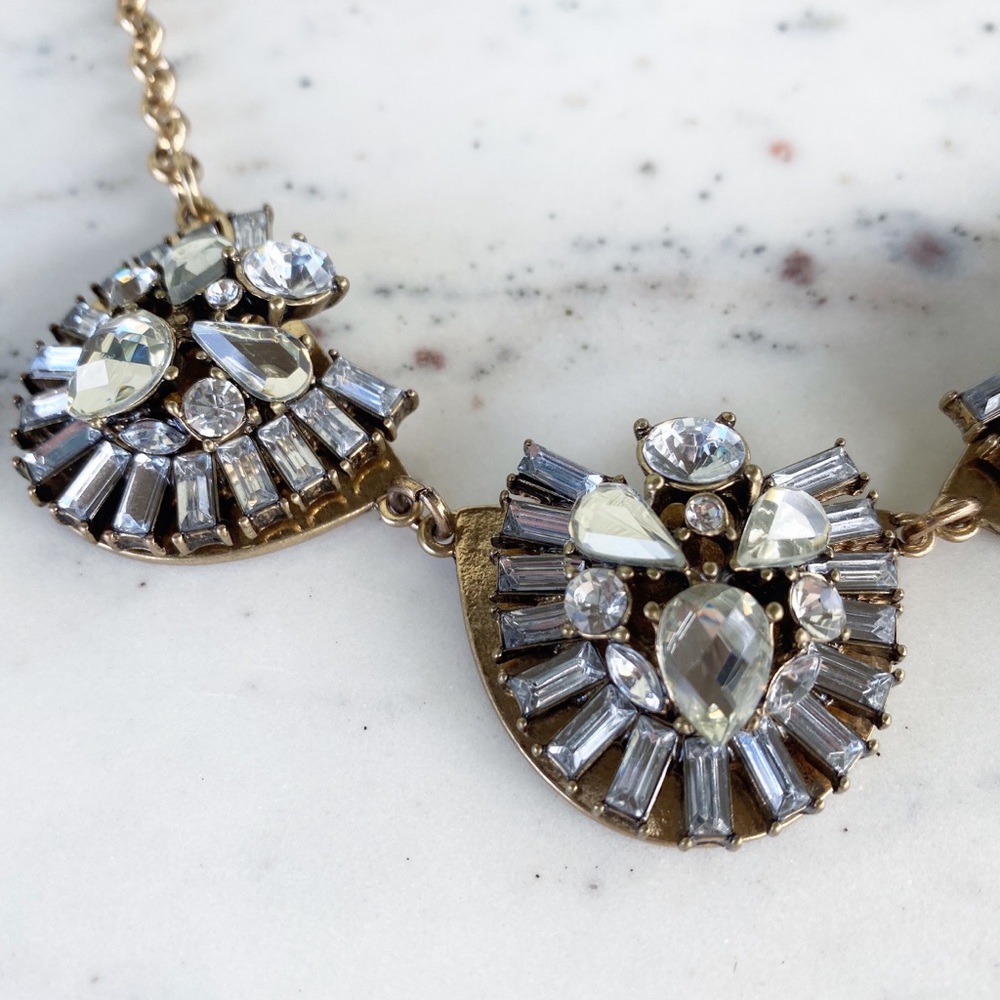 "Tenley" Necklace || Clear Crystal Statement - Picture 8 of 13